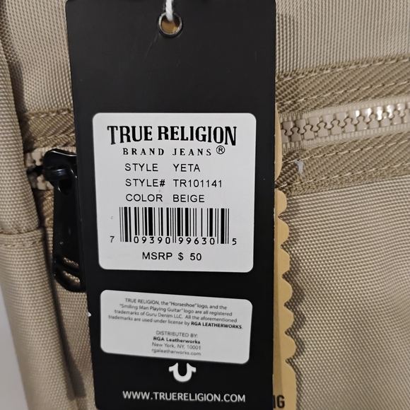 TRUE RELIGION Crossbody Bag Sling "YETA" TR101142 Breige BRAND-NEW w/tags β€οΈπ - Picture 4 of 14